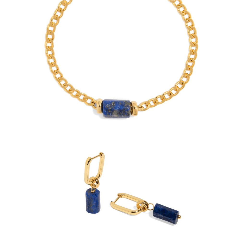 LAPISLAZULI AURA GIFT SET - SETS DE REGALO - Malandra Jewelry - SET115-TP1614 TA1624