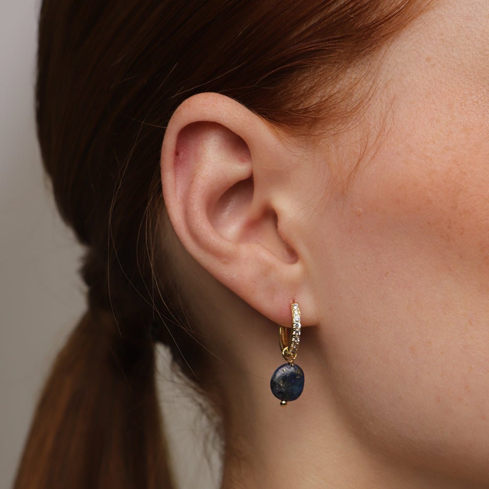 LAPISLAZULI GRATITUD EARRINGS - ARETES - Malandra Jewelry - TA1658