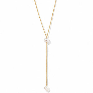 LARIAT PEARL DOTS NECKLACE - COLLARES - Malandra Jewelry - TC2084