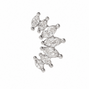Laurel Crown Silver Piercing - ARETES - Malandra Jewelry - ZTA46.P-EGD2433K