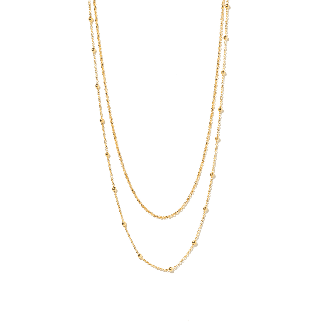 LAYERED GOLD DOTS NECKLACE - COLLARES - Malandra Jewelry - TC2048