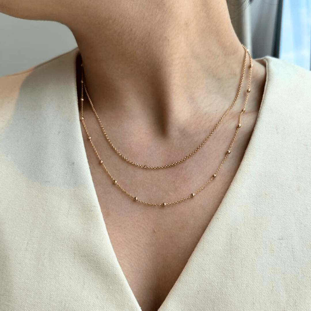 LAYERED GOLD DOTS NECKLACE - COLLARES - Malandra Jewelry - TC2048