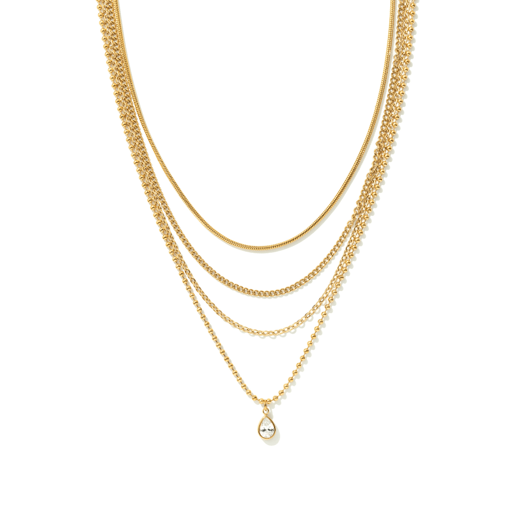 LAYERED QUAD LUXE NECKLACE - COLLARES - Malandra Jewelry - EUWC384-JDN0311132