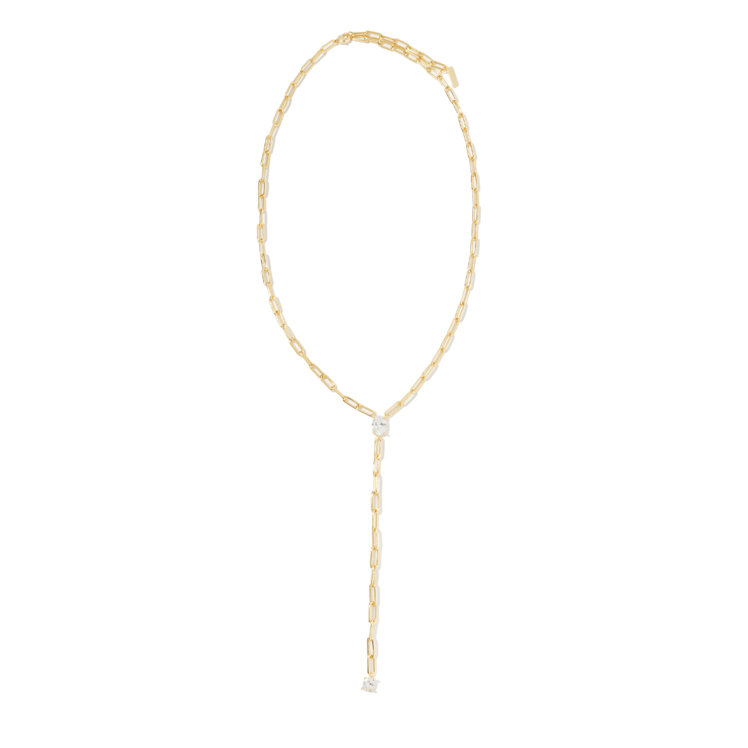 LINKS CRYSTAL DROP LARIAT - COLLARES - Malandra Jewelry - ICC548