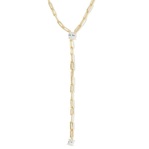 LINKS CRYSTAL DROP LARIAT - COLLARES - Malandra Jewelry - ICC548