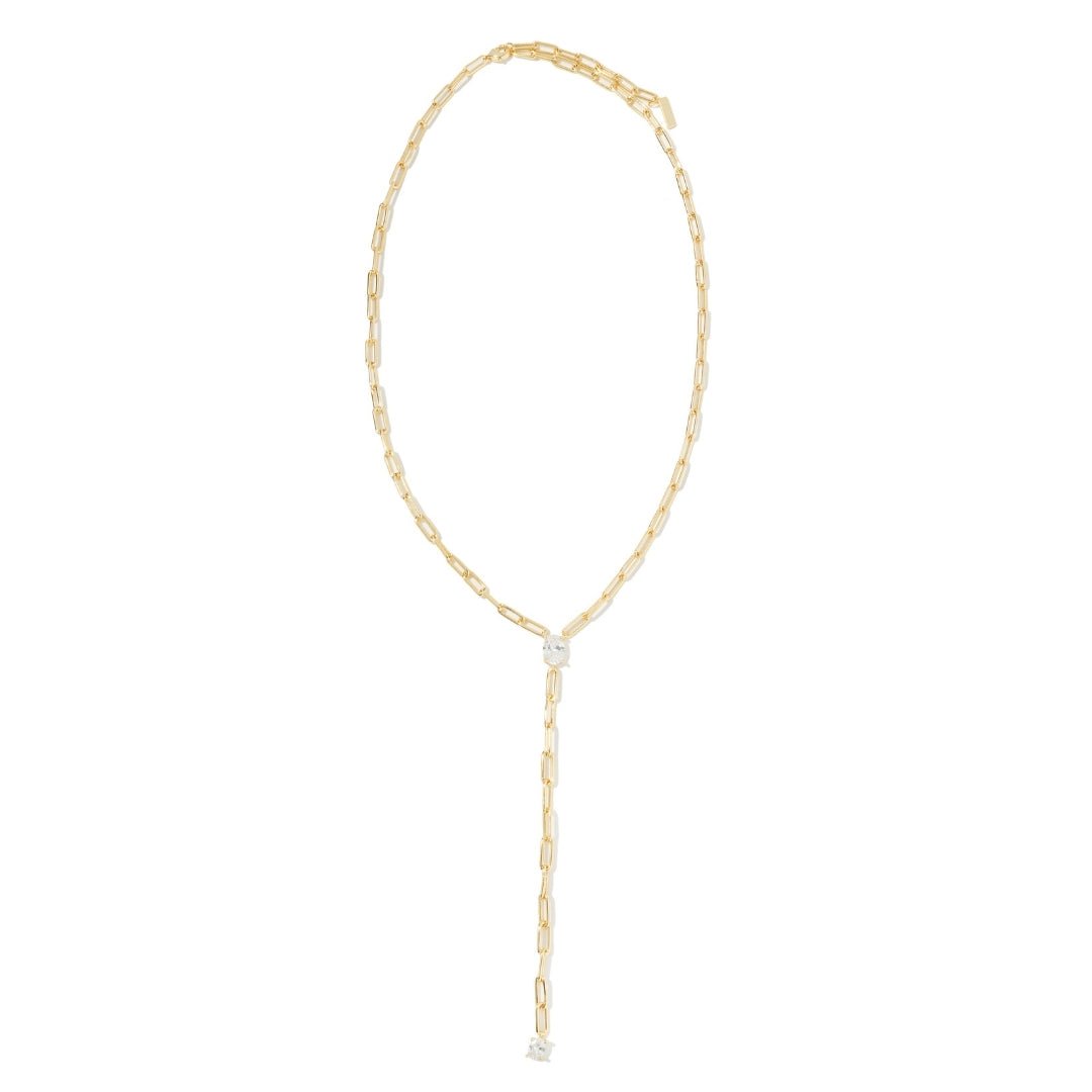 LINKS CRYSTAL DROP LARIAT - COLLARES - Malandra Jewelry - ICC548