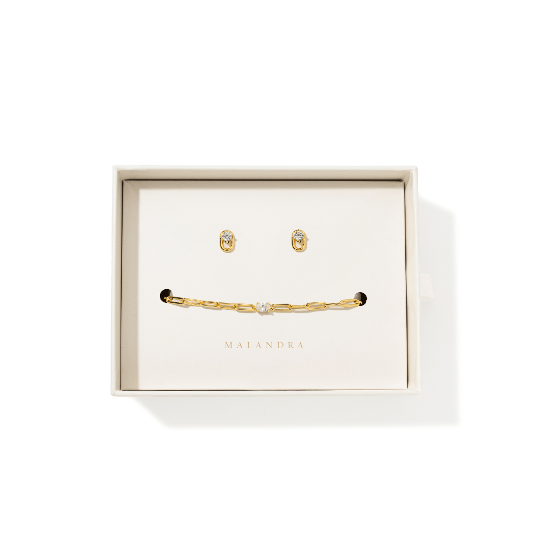 LINKS CRYSTAL SHINE GIFT SET - SETS DE REGALO - Malandra Jewelry - SET151-ICP549 / ICA565