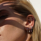 LONG PENDULUM SILVER HUGGIES - ARETES - Malandra Jewelry - EA5915.P - 10201776000A