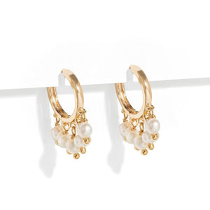 LOVELY PEARL HOOPS - ARETES - Malandra Jewelry - TA2400