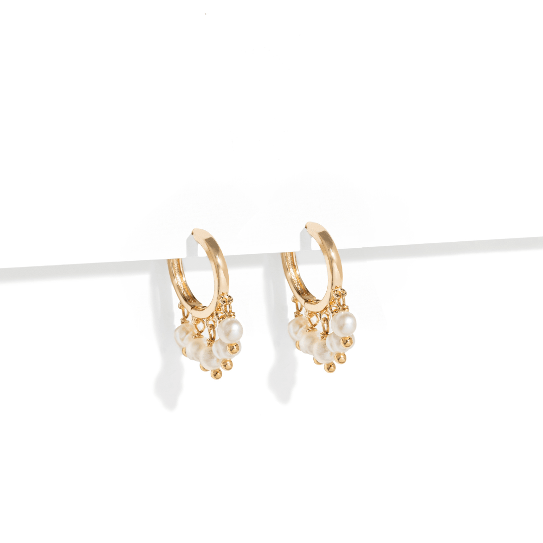 LOVELY PEARL HOOPS - ARETES - Malandra Jewelry - TA2400