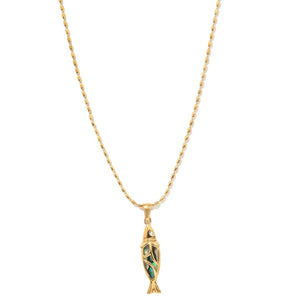 LUCKY GOLD FISH NECKLACE - COLLARES - Malandra Jewelry - EUWC557-JDN0301329
