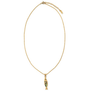 LUCKY GOLD FISH NECKLACE - COLLARES - Malandra Jewelry - EUWC557-JDN0301329