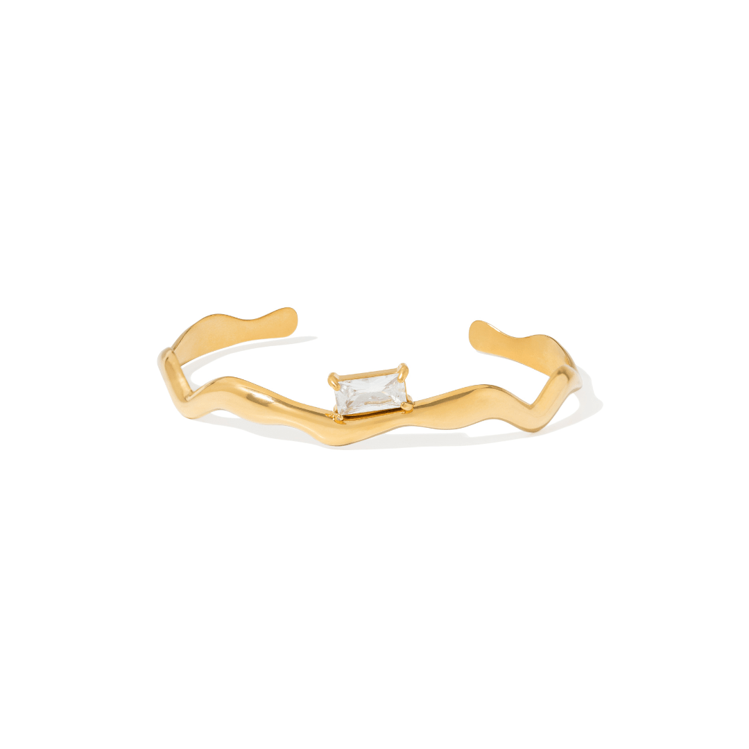 LUMINA BAR GOLD BRACELET - ARETES - Malandra Jewelry - EUWP378-JDB0307039