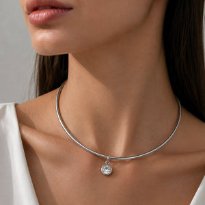 LUMINA CIRCLE SILVER CHOKER - COLLARES - Malandra Jewelry - EUWC456.P-JDN0112242-2
