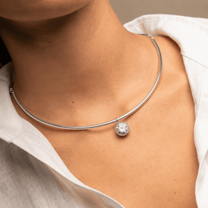 LUMINA CIRCLE SILVER CHOKER - COLLARES - Malandra Jewelry - EUWC456.P-JDN0112242-2