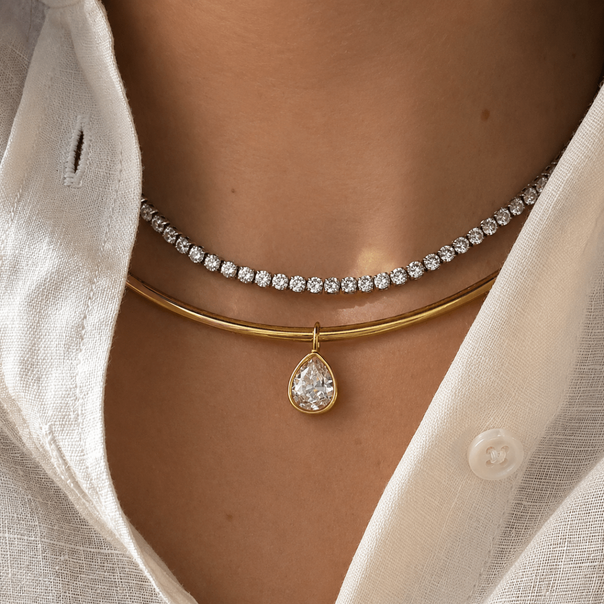LUMINA DROP CHOKER l - COLLARES - Malandra Jewelry - EUWC391-JDN0112242-4