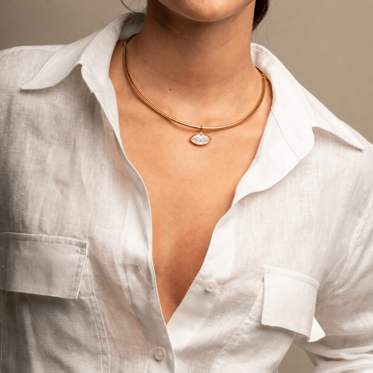 LUMINA MARQUISE CHOKER l - COLLARES - Malandra Jewelry - EUWC390-JDN0112242-3