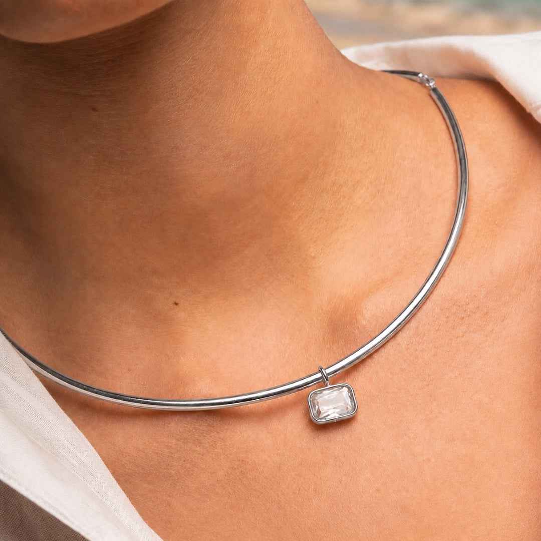 LUMINA RECTANGLE SILVER CHOKER - COLLARES - Malandra Jewelry - EUWC562.P JDN0112242-S-5