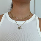 LUMINOUS GOLDEN LETTER NECKLACE - COLLARES - Malandra Jewelry - XIC17.A - MN3186 - AG