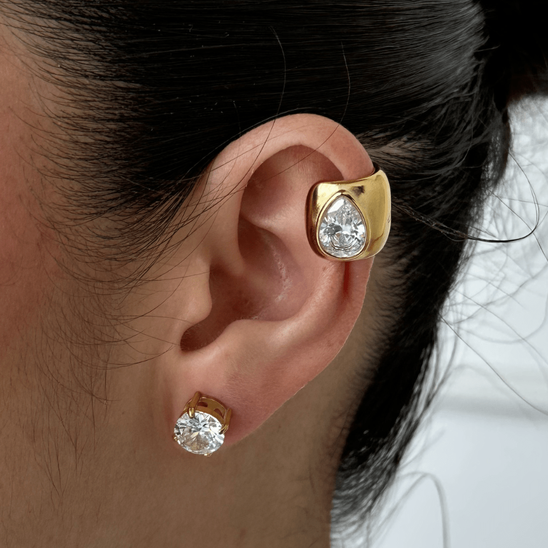 LUX BOLD ZIRCONIA EAR CUFF - ARETES - Malandra Jewelry - EUWA429-JDE0310028