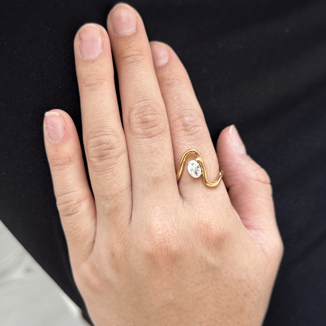 LUX CURVE ZIRCONIA RING - ANILLOS - Malandra Jewelry - EUWR437.7-JDR0305034-7