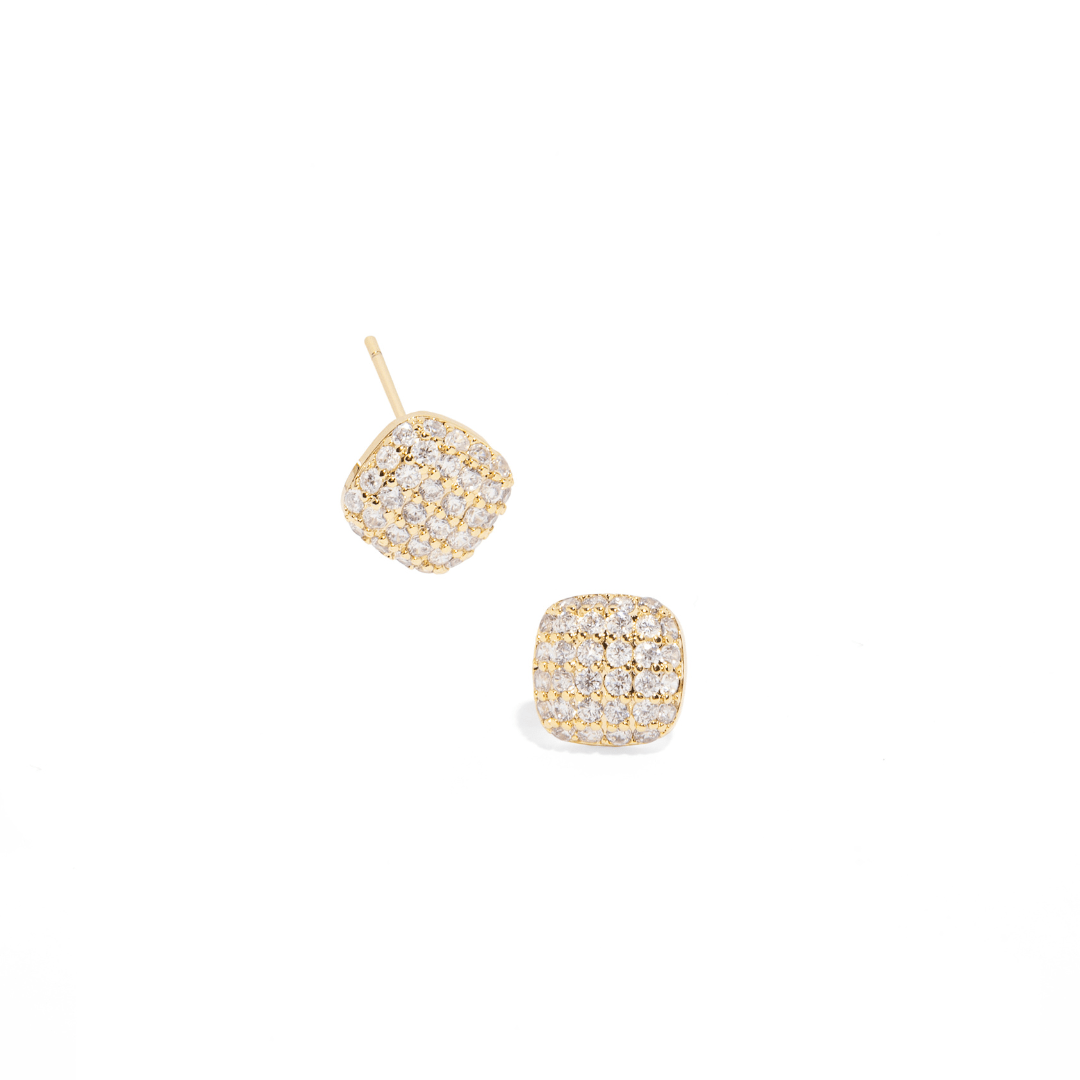 LUX SQUARE SHINE EARRINGS - ARETES - Malandra Jewelry - ZWA10 - QX01623Y