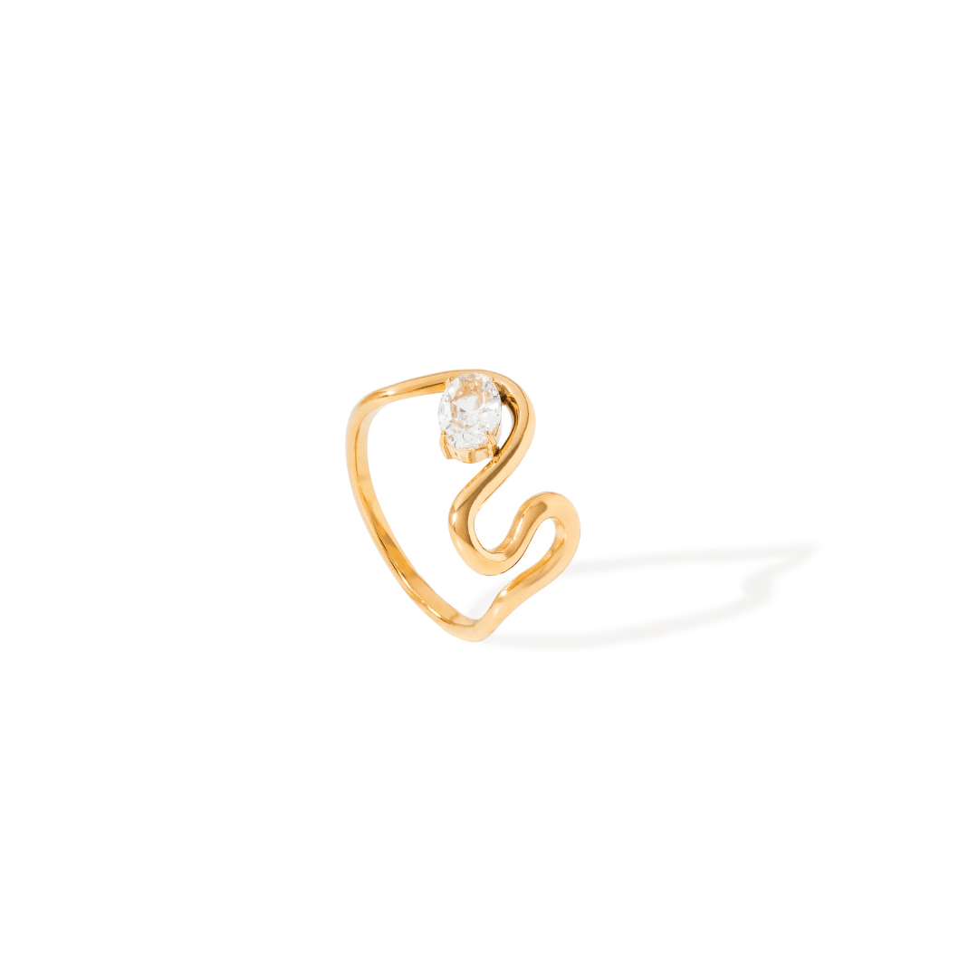 LUX WAVE ZIRCONIA RING - ANILLOS - Malandra Jewelry - EUWR438.7-JDR0305033-7