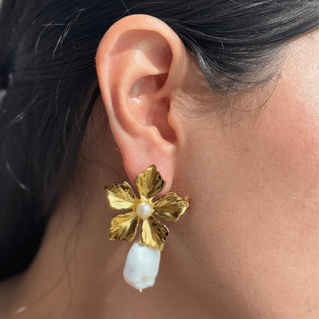 LUXE FLORAL BAROQUE EARRINGS - ARETES - Malandra Jewelry - EUWA199 - JDEW2409021