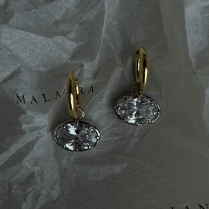 Luxe Oval Glow Hoops - ARETES - Malandra Jewelry - LGA32-E-D15060