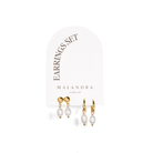 LUXE PEARL EARRINGS SET - ARETES - Malandra Jewelry - TA1934