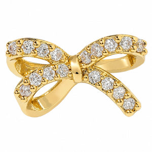 MAJESTIC BOW GOLD PIERCING - ARETES - Malandra Jewelry - ZTA28-EGD1572