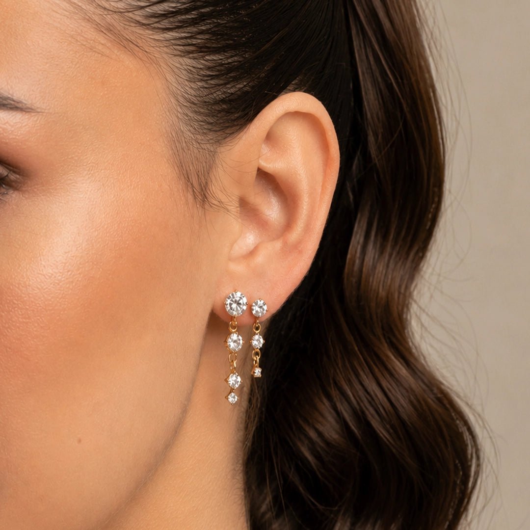 MAJESTIC CASCADE EARRINGS - ARETES - Malandra Jewelry - EUWA473-JDE0201322