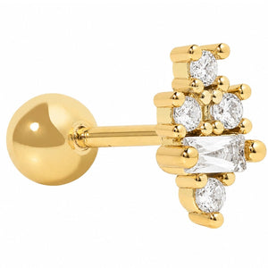 MAJESTIC CLUSTER GOLD PIERCING - ARETES - Malandra Jewelry - ZTA26-EGD1334