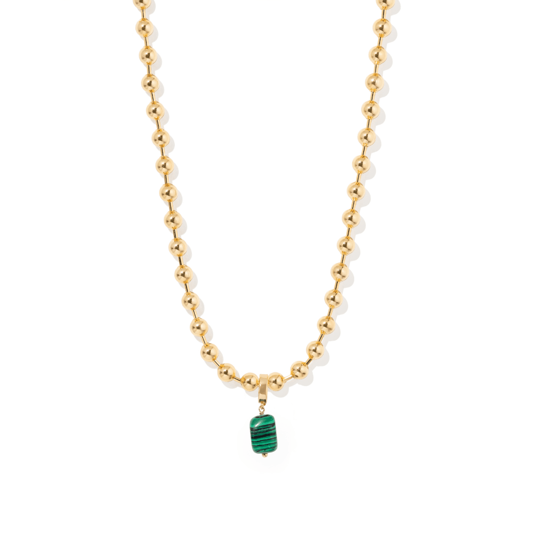 MALACHITE BEADED NECKLACE - COLLARES - Malandra Jewelry - TC2296 / EYHC13