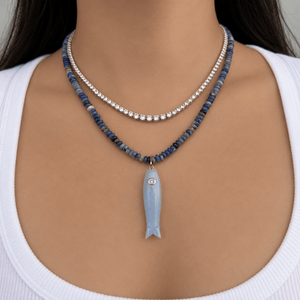 MARINE SODALITE GAIA NECKLACE - COLLARES - Malandra Jewelry - TC2522