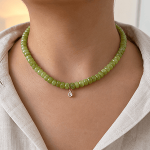 Matcha Jasper Gaia Necklace - COLLARES - Malandra Jewelry - TC2682
