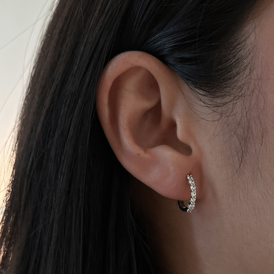 MILANO BRILLIANT HOOPS - ARETES - Malandra Jewelry - FBA499-1EAR0240-1RR-2