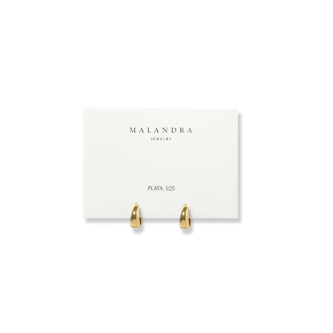 MILANO CLASSIC HUGGIES - ARETES - Malandra Jewelry - EAWA128-AAE855-G-8mm