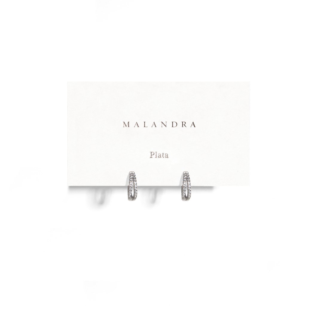 MILANO DUAL SPARK SILVER HUGGIES - ARETES - Malandra Jewelry - ERA81.P - 60237901410A