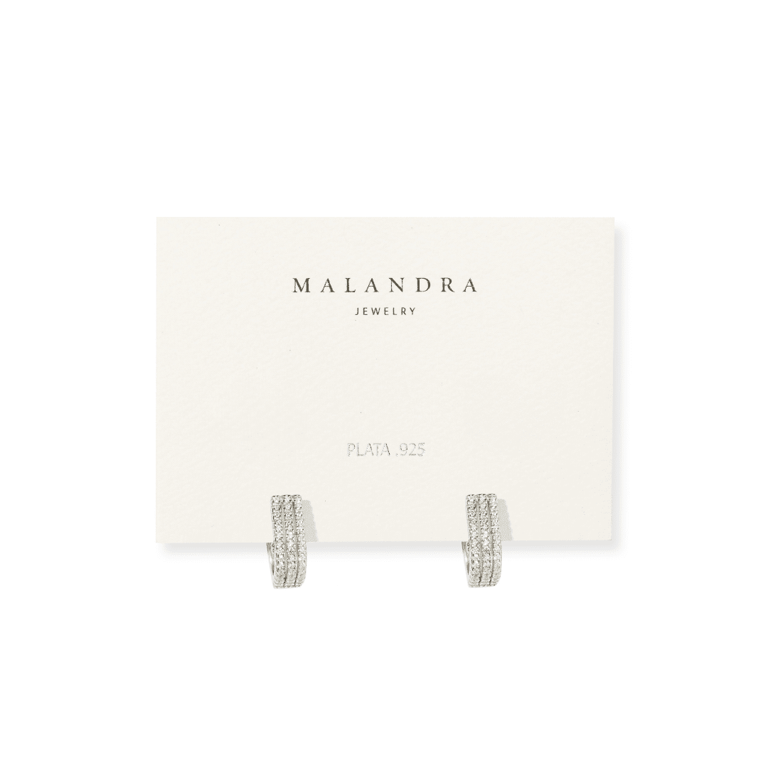 MILANO GLEAM TRIPLE HOOPS - ARETES - Malandra Jewelry - FBA467-1EAR0054-RR