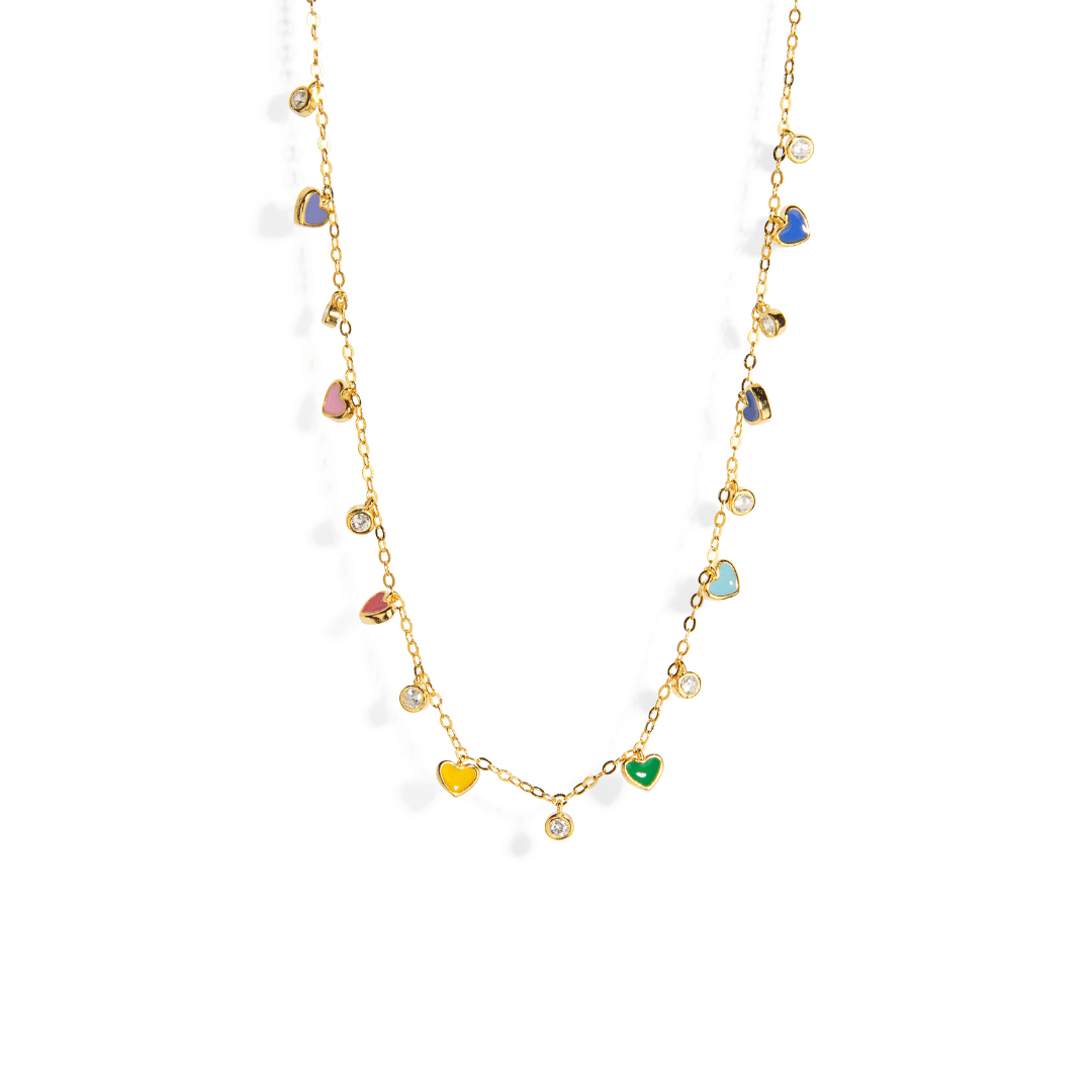 MILANO RAINBOW HEARTS NECKLACE - COLLARES - Malandra Jewelry - EAWC96 - MMN381