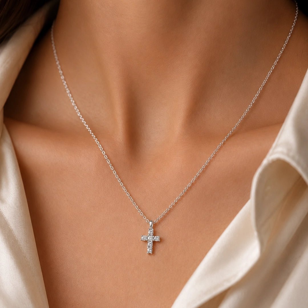 MILANO SILVER CROSS NECKLACE - COLLARES - Malandra Jewelry - EOBC20.P-xl1280