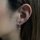 MILANO SPARK DROP SILVER HUGGIES - ARETES - Malandra Jewelry - EA5920.P - 60205821140C - 1