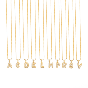 MINI BALLON GOLD INITIAL NECKLACE - COLLARES - Malandra Jewelry - AC1527.V - J99087