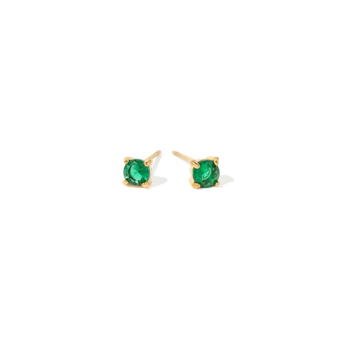 MINI EMERALD STUDS - ARETES - Malandra Jewelry - EUWA387-JDE0212023-4