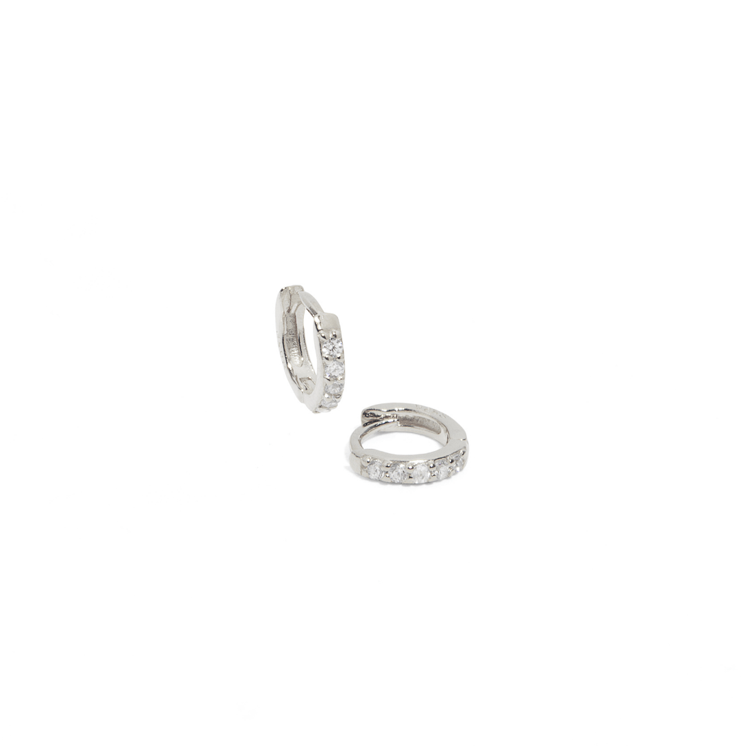 MINI SILVER GLOW HOOPS - ARETES - Malandra Jewelry - ERA144.P - 60204800801A