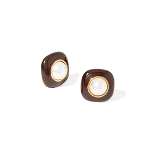 MOCHA PEARL EARRINGS - ARETES - Malandra Jewelry - EUWA321-JDE0109037