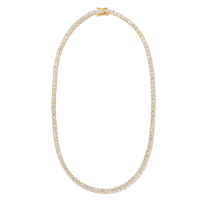 MOISSANITE GOLD TENNIS NECKLACE - COLLARES - Malandra Jewelry - LRC5-SMON01-14K-4-18