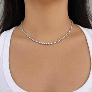 MOISSANITE SILVER TENNIS NECKLACE - COLLARES - Malandra Jewelry - LRC4.P-SMON01-P-3-18