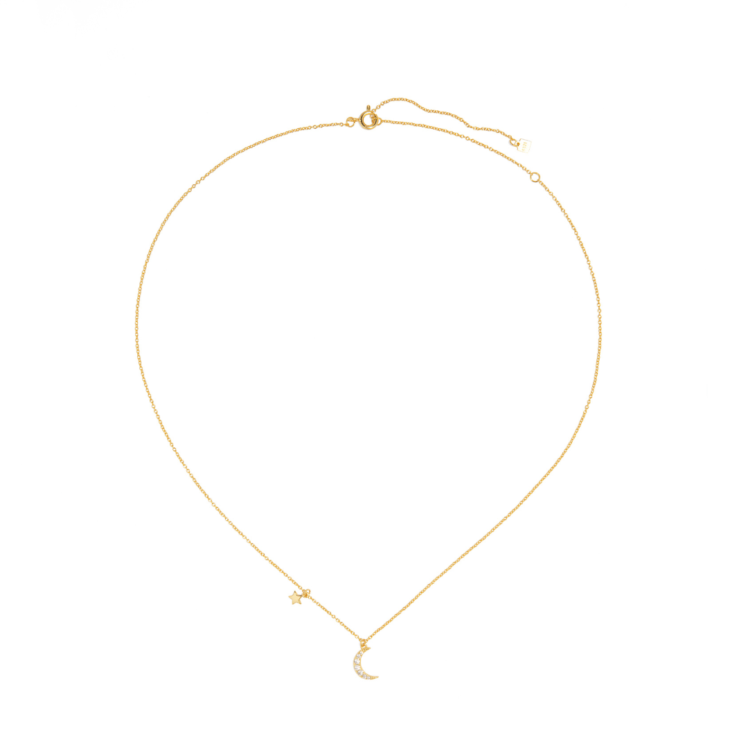 MOON AND STAR SERENA NECKLACE - COLLARES - Malandra Jewelry - EAWC81 - M230828001772